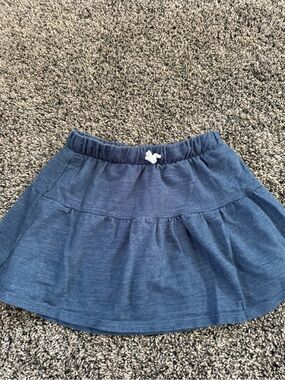 jumping beans Navy Blue Tiered Skirt with Bow Accent